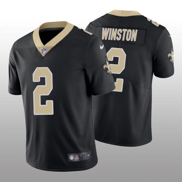 Men New Orleans Saints 2 Jameis Winston Nike Black Vapor Limited NFL Jersey